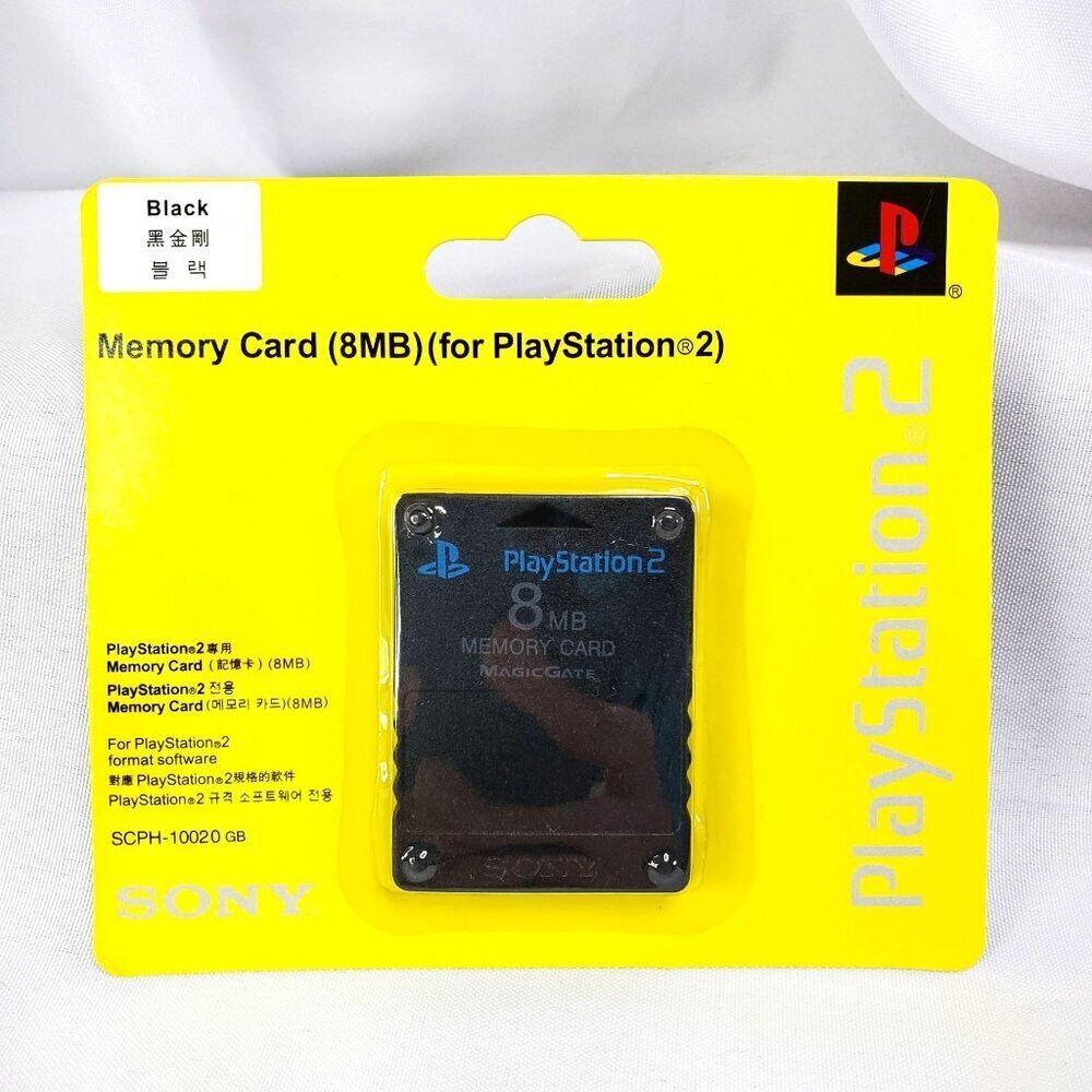 Sony PlayStation 2 8MB Memory Card Black SCPH-10020 GB New Sealed